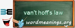 WordMeaning blackboard for van't hoff's law